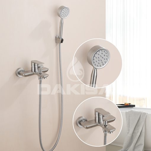 Vòi sen tắm inox 304 nóng lạnh Dakisa DCSNI01