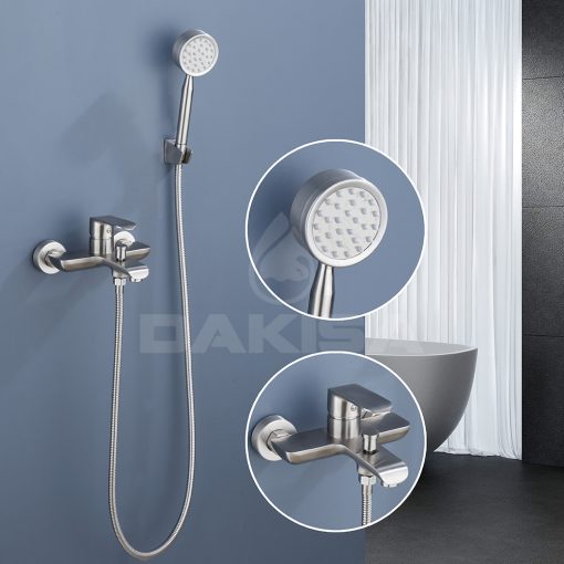 Vòi sen tắm inox 304 nóng lạnh Dakisa DCSNI03
